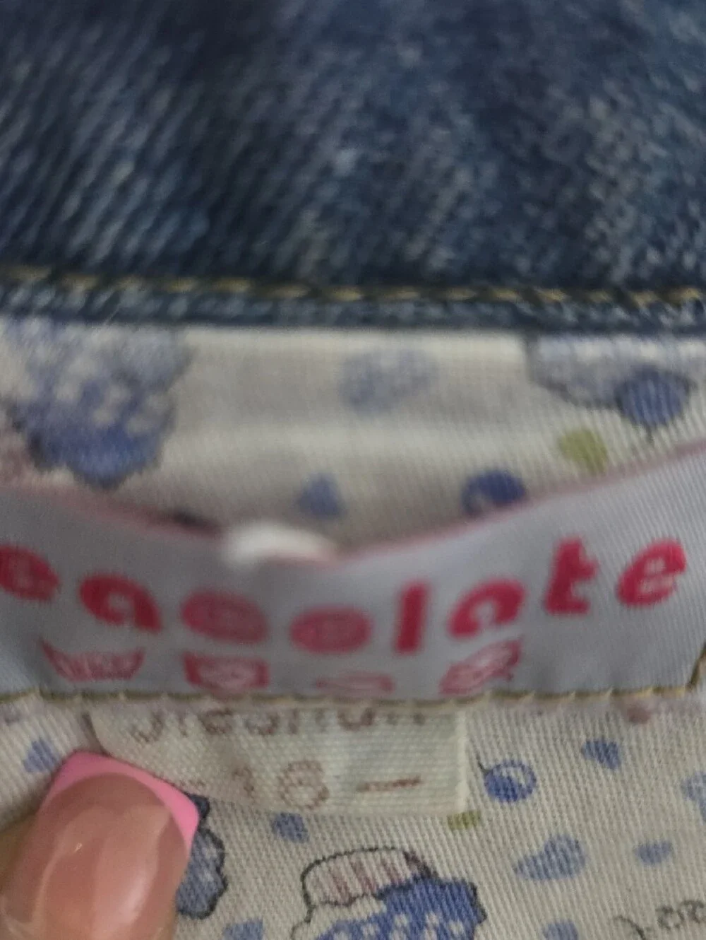 Chocolate Blue Embroidered Girls' Denim Jacket